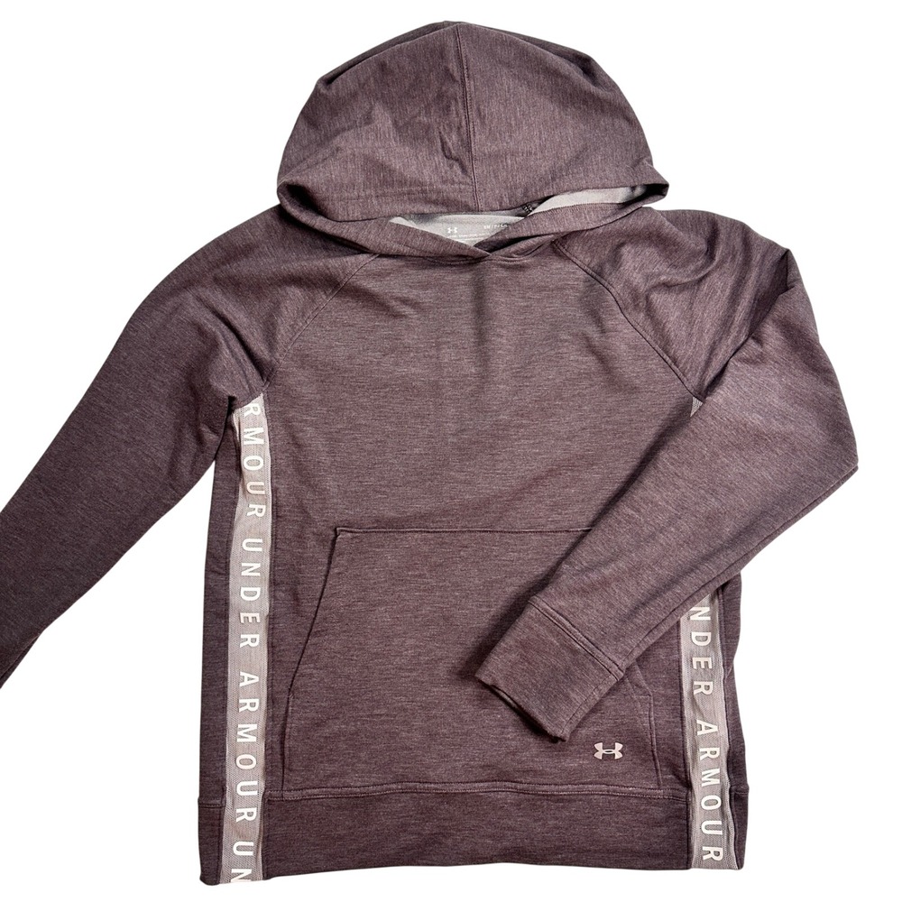 Under Armour Women's‎ Small Mauve Pullover Hoodie Loose Fit Graphic Trim